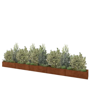 Cortenstaal plantenbak XXL - Rechthoek - 500 x 40 x 30 cm - Met bodemplaat