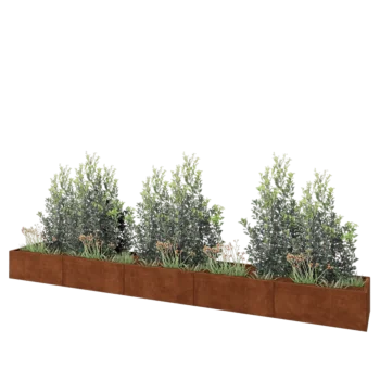 Cortenstaal plantenbak XXL - Rechthoek - 500 x 60 x 40 cm - Zonder bodemplaat