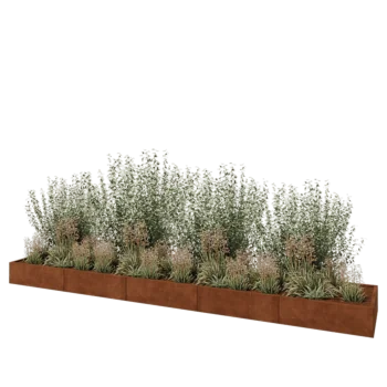 Cortenstaal plantenbak XXL - Rechthoek - 500 x 80 x 30 cm - Zonder bodemplaat