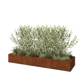 Cortenstaal plantenbak XXL - Rechthoek - 320 x 80 x 40 cm - Met bodemplaat