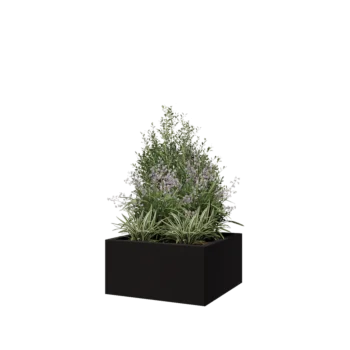 Stalen plantenbak - Vierkant - 60 x 60 x 30 cm - RAL9005 mat (zwart) - Zonder bodemplaat