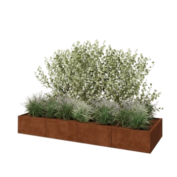 Cortenstaal plantenbak XXL - Rechthoek - 320 x 100 x 40 cm - Met bodemplaat