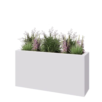 Polyester plantenbak - Rechthoek - 120 x 30 x 60 cm - RAL9010 mat (wit) - Met bodem