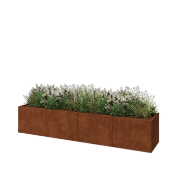 Cortenstaal plantenbak XXL - Rechthoek - 320 x 60 x 60 cm - Met bodemplaat
