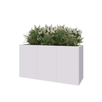 Stalen plantenbak XXL - Rechthoek - 150 x 50 x 80 cm - RAL9010 mat (wit) - Zonder bodemplaat