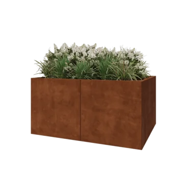 Cortenstaal plantenbak XXL - Rechthoek - 160 x 120 x 80 cm - Met bodemplaat