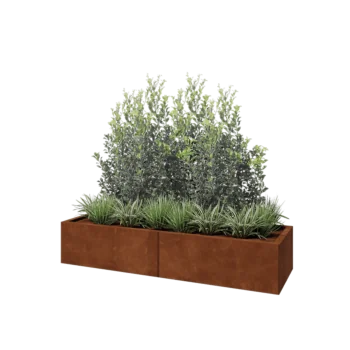 Cortenstaal plantenbak XXL - Rechthoek - 160 x 50 x 30 cm - Zonder bodemplaat