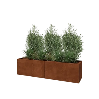 Cortenstaal plantenbak XXL - Rechthoek - 160 x 40 x 40 cm - Met bodemplaat