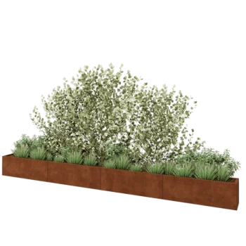 Cortenstaal plantenbak XXL - Rechthoek - 480 x 30 x 40 cm - Zonder bodemplaat