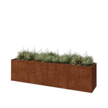 Cortenstaal plantenbak XXL - Rechthoek - 320 x 60 x 80 cm - Met bodemplaat