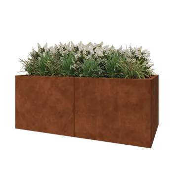 Cortenstaal plantenbak XXL - Rechthoek - 200 x 100 x 80 cm - Met bodemplaat