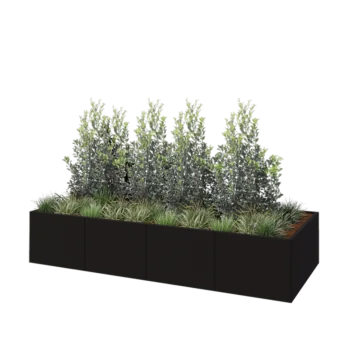 Stalen plantenbak XXL - Rechthoek - 320 x 120 x 60 cm - RAL9005 mat (zwart) - Zonder bodemplaat