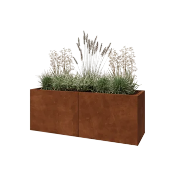 Cortenstaal plantenbak XXL - Rechthoek - 160 x 50 x 60 cm - Met bodemplaat