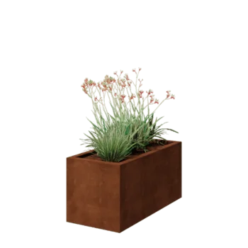 Cortenstaal plantenbak - Rechthoek - 100 x 50 x 50 cm - Gelast - Met bodemplaat