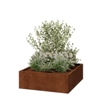 Cortenstaal plantenbak - Vierkant - 120 x 120 x 40 cm - Gelast - Zonder bodemplaat