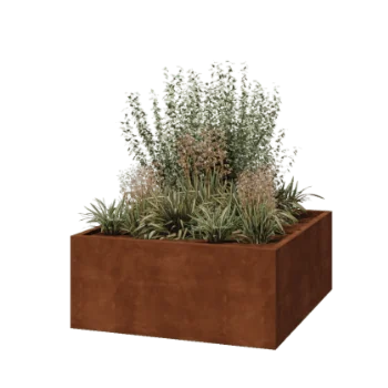 Cortenstaal plantenbak - Vierkant - 140 x 140 x 60 cm - Gelast - Zonder bodemplaat