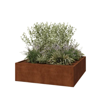 Cortenstaal plantenbak - Vierkant - 200 x 200 x 60 cm - Gelast - Zonder bodemplaat