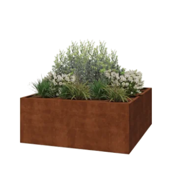 Cortenstaal plantenbak - Vierkant - 200 x 200 x 80 cm - Gelast - Zonder bodemplaat