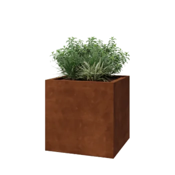Cortenstaal plantenbak - Vierkant - 70 x 70 x 70 cm - Gelast - Met bodemplaat