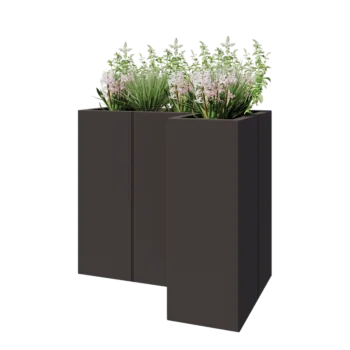 Stalen plantenbak - L-vorm - 90 x 60 x 80 cm - Andere RAL kleur - Met bodemplaat
