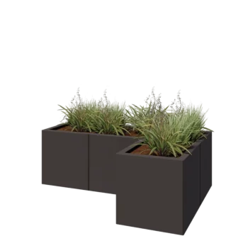 Stalen plantenbak - L-vorm - 120 x 80 x 40 cm - Andere RAL kleur - Zonder bodemplaat