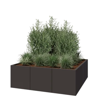 Stalen plantenbak XXL - Vierkant - 150 x 150 x 50 cm - RAL7016 mat (antraciet grijs) - Zonder bodemplaat