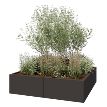 Stalen plantenbak XXL - Vierkant - 160 x 160 x 40 cm - RAL7016 mat (antraciet grijs) - Zonder bodemplaat