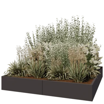 Stalen plantenbak XXL - Vierkant - 200 x 200 x 30 cm - RAL7016 mat (antraciet grijs) - Zonder bodemplaat