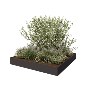 Stalen plantenbak XXL - Vierkant - 240 x 240 x 30 cm - Andere RAL kleur - Zonder bodemplaat