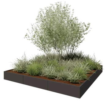 Stalen plantenbak XXL - Vierkant - 300 x 300 x 30 cm - RAL7016 mat (antraciet grijs) - Zonder bodemplaat