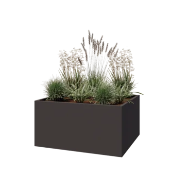 Stalen plantenbak - Rechthoek - 120 x 100 x 60 cm - RAL7016 mat (antraciet grijs) - Zonder bodemplaat