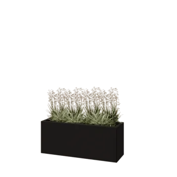 Stalen plantenbak - Rechthoek - 100 x 30 x 40 cm - RAL9005 mat (zwart) - Zonder bodemplaat