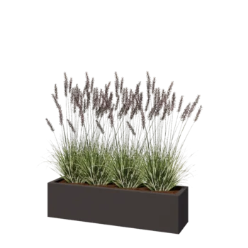 Stalen plantenbak - Rechthoek - 120 x 30 x 30 cm - RAL7016 mat (antraciet grijs) - Met bodemplaat