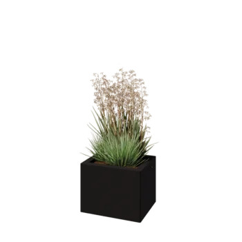 Stalen plantenbak - Rechthoek - 40 x 30 x 30 cm - RAL9005 mat (zwart) - Zonder bodemplaat