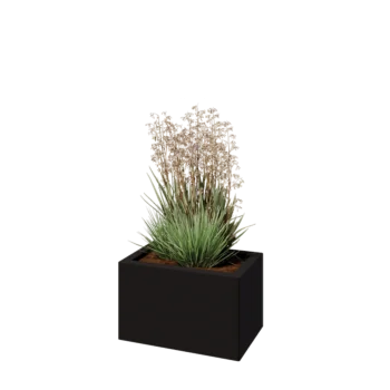 Stalen plantenbak - Rechthoek - 50 x 30 x 30 cm - RAL9005 mat (zwart) - Zonder bodemplaat