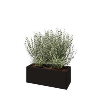 Stalen plantenbak - Rechthoek - 80 x 30 x 30 cm - RAL9005 mat (zwart) - Zonder bodemplaat