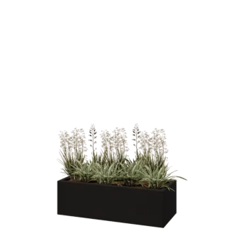 Stalen plantenbak - Rechthoek - 100 x 40 x 30 cm - RAL9005 mat (zwart) - Zonder bodemplaat