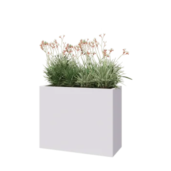 Stalen plantenbak - Rechthoek - 100 x 40 x 80 cm - RAL9010 mat (wit) - Zonder bodemplaat