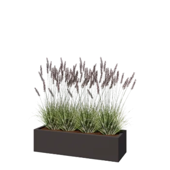 Stalen plantenbak - Rechthoek - 120 x 40 x 30 cm - RAL7016 mat (antraciet grijs) - Met bodemplaat