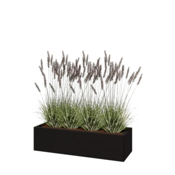 Stalen plantenbak - Rechthoek - 120 x 40 x 30 cm - RAL9005 mat (zwart) - Zonder bodemplaat