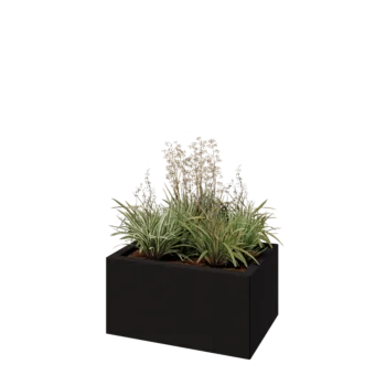 Stalen plantenbak - Rechthoek - 60 x 40 x 30 cm - RAL9005 mat (zwart) - Zonder bodemplaat