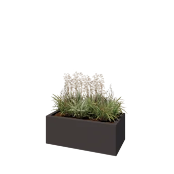 Stalen plantenbak - Rechthoek - 80 x 40 x 30 cm - RAL7016 mat (antraciet grijs) - Met bodemplaat