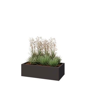 Stalen plantenbak - Rechthoek - 100 x 50 x 30 cm - RAL7016 mat (antraciet grijs) - Met bodemplaat