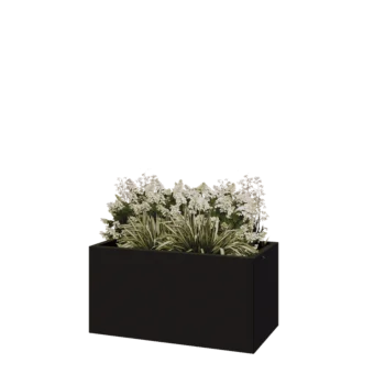 Stalen plantenbak - Rechthoek - 100 x 50 x 50 cm - RAL9005 mat (zwart) - Zonder bodemplaat