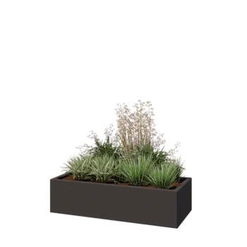 Stalen plantenbak - Rechthoek - 120 x 50 x 30 cm - Andere RAL kleur - Met bodemplaat