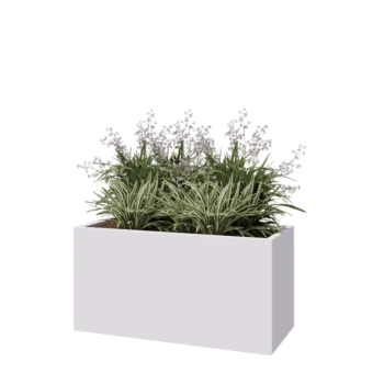 Stalen plantenbak - Rechthoek - 120 x 50 x 60 cm - RAL9010 mat (wit) - Zonder bodemplaat