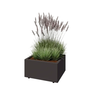 Stalen plantenbak - Rechthoek - 60 x 50 x 30 cm - Andere RAL kleur - Met bodemplaat - Met poten