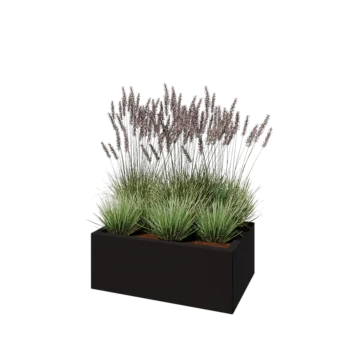 Stalen plantenbak - Rechthoek - 80 x 50 x 30 cm - RAL9005 mat (zwart) - Zonder bodemplaat