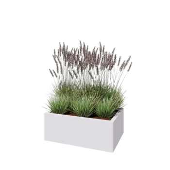 Stalen plantenbak - Rechthoek - 80 x 50 x 30 cm - RAL9010 mat (wit) - Zonder bodemplaat