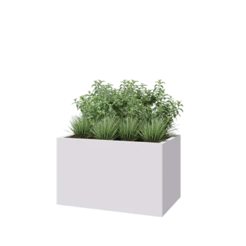 Stalen plantenbak - Rechthoek - 100 x 60 x 60 cm - RAL9010 mat (wit) - Zonder bodemplaat